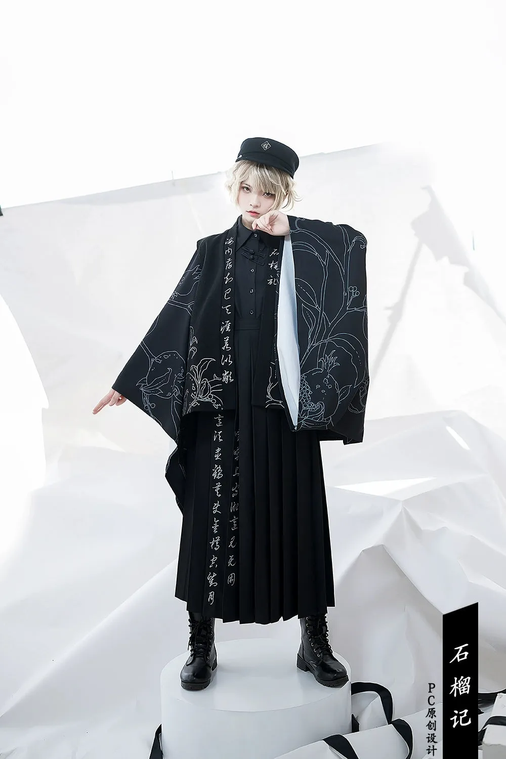 (Buyforme) Princess Chronicles~Pomegranate Note~Black Ouji Pleated Skirt