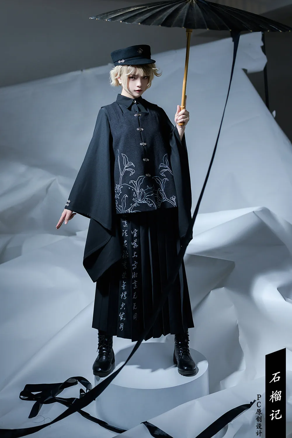 (Buyforme) Princess Chronicles~Pomegranate Note~Black Ouji Pleated Skirt