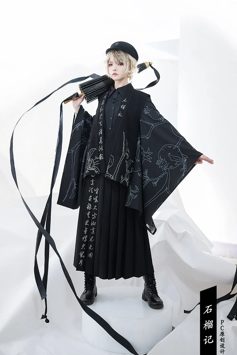 (Buyforme) Princess Chronicles~Pomegranate Note~Black Ouji Pleated Skirt