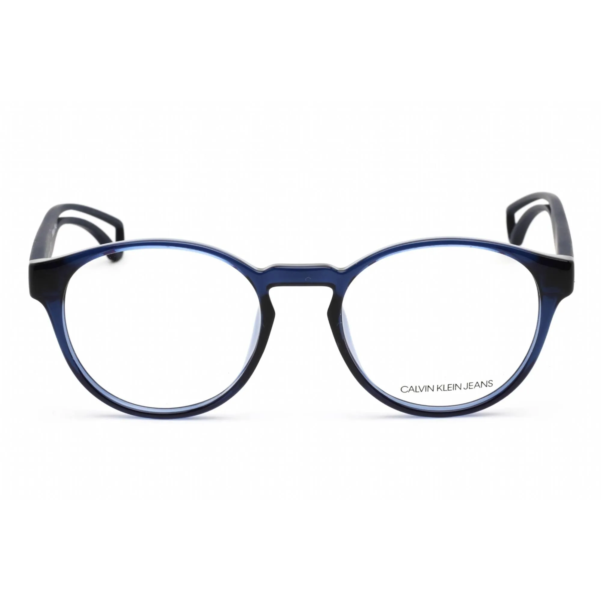 Calvin Klein Jeans Unisex Eyeglasses - Crystal Navy Plastic Round Frame | CKJ19508 405