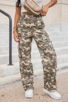 Can't You See Olive Camo Cargo Pants FINAL SALE