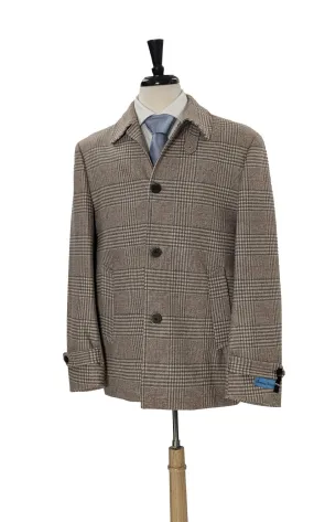 Canuti By Steven Land Mens Brown Plaid 100% Wool Overcoat