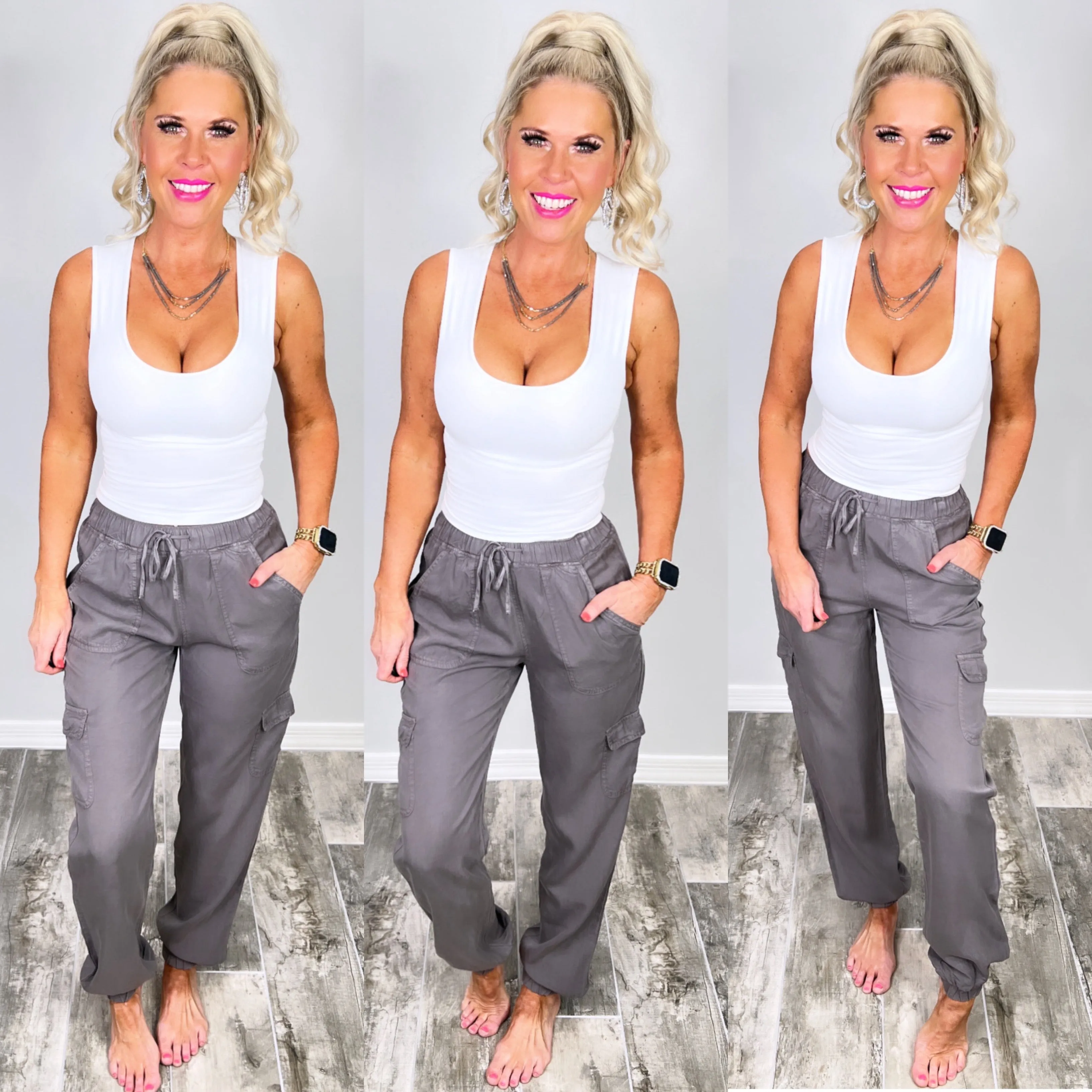 Cargo Jogger Pants - Grey
