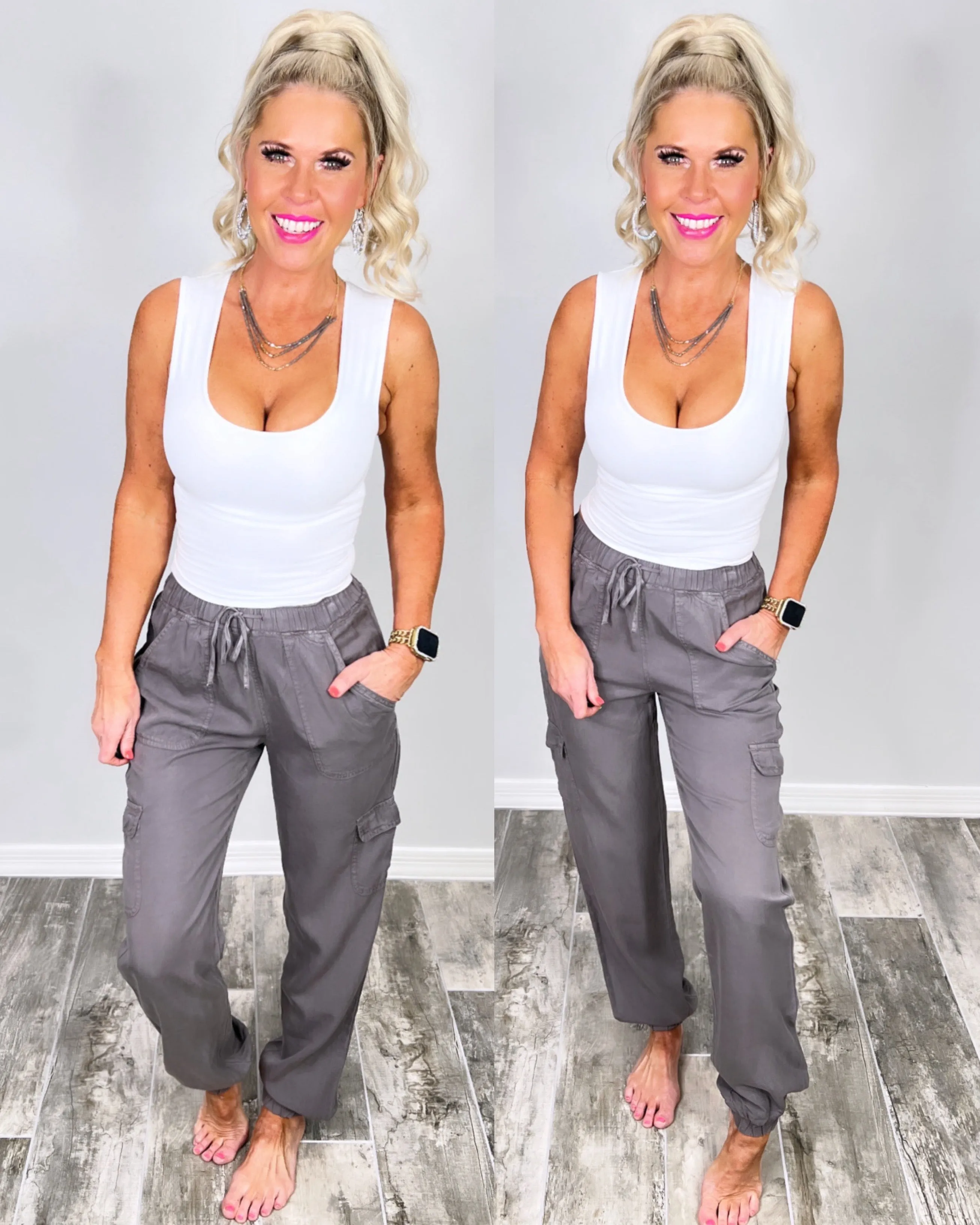 Cargo Jogger Pants - Grey