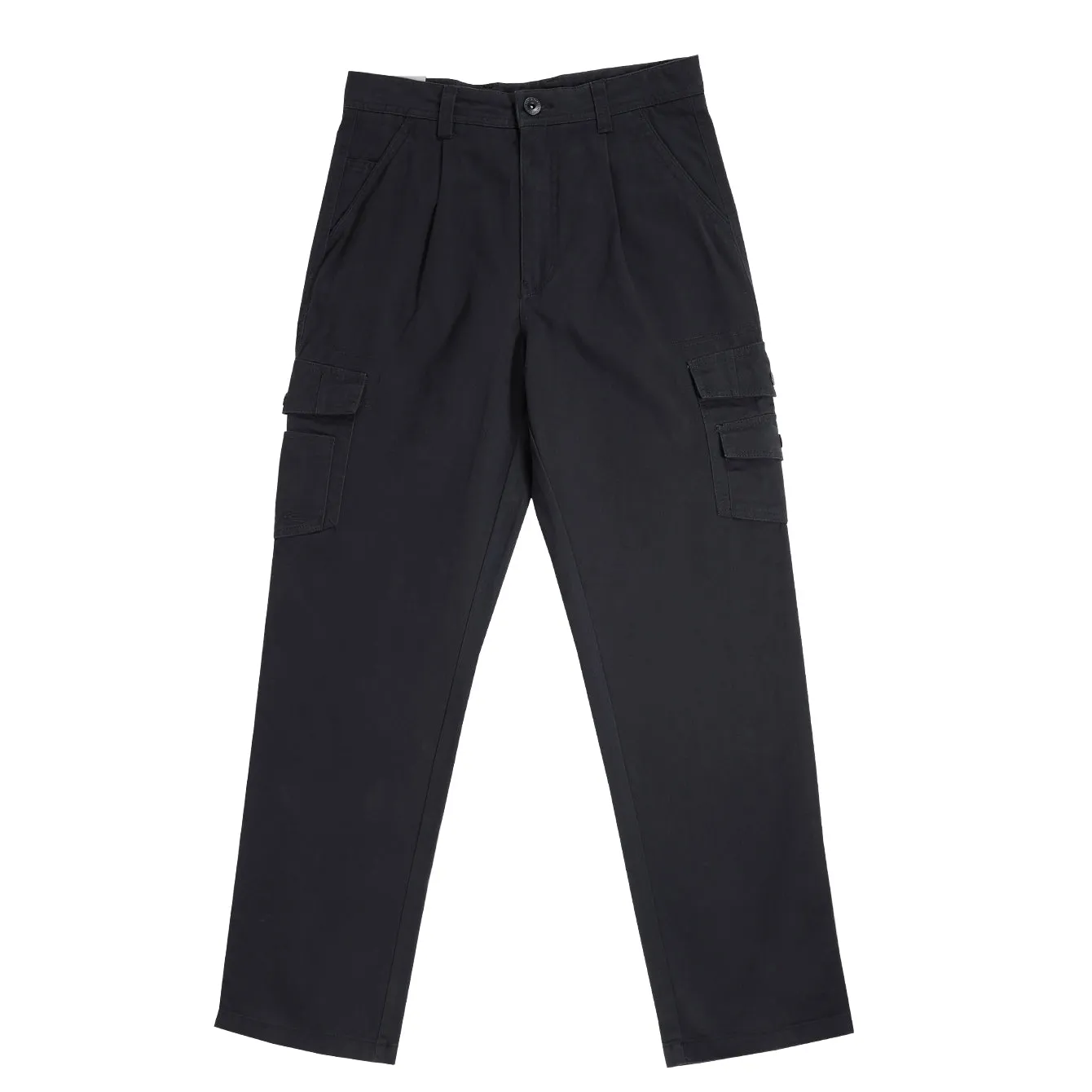 Cargo Trousers in Regular Fit with Pleats and Multipockets in 3 Colours Solid Cotton Twill