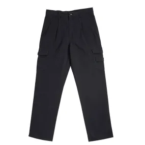 Cargo Trousers in Regular Fit with Pleats and Multipockets in 3 Colours Solid Cotton Twill