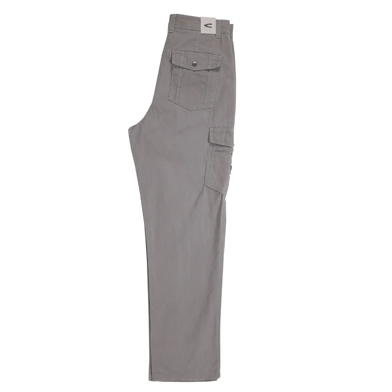 Cargo Trousers in Regular Fit with Pleats and Multipockets in 3 Colours Solid Cotton Twill