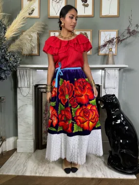 Carrie, 20th Century Mexican embroidered skirt