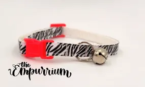 Cat Collar - Zebra - Hot Pink