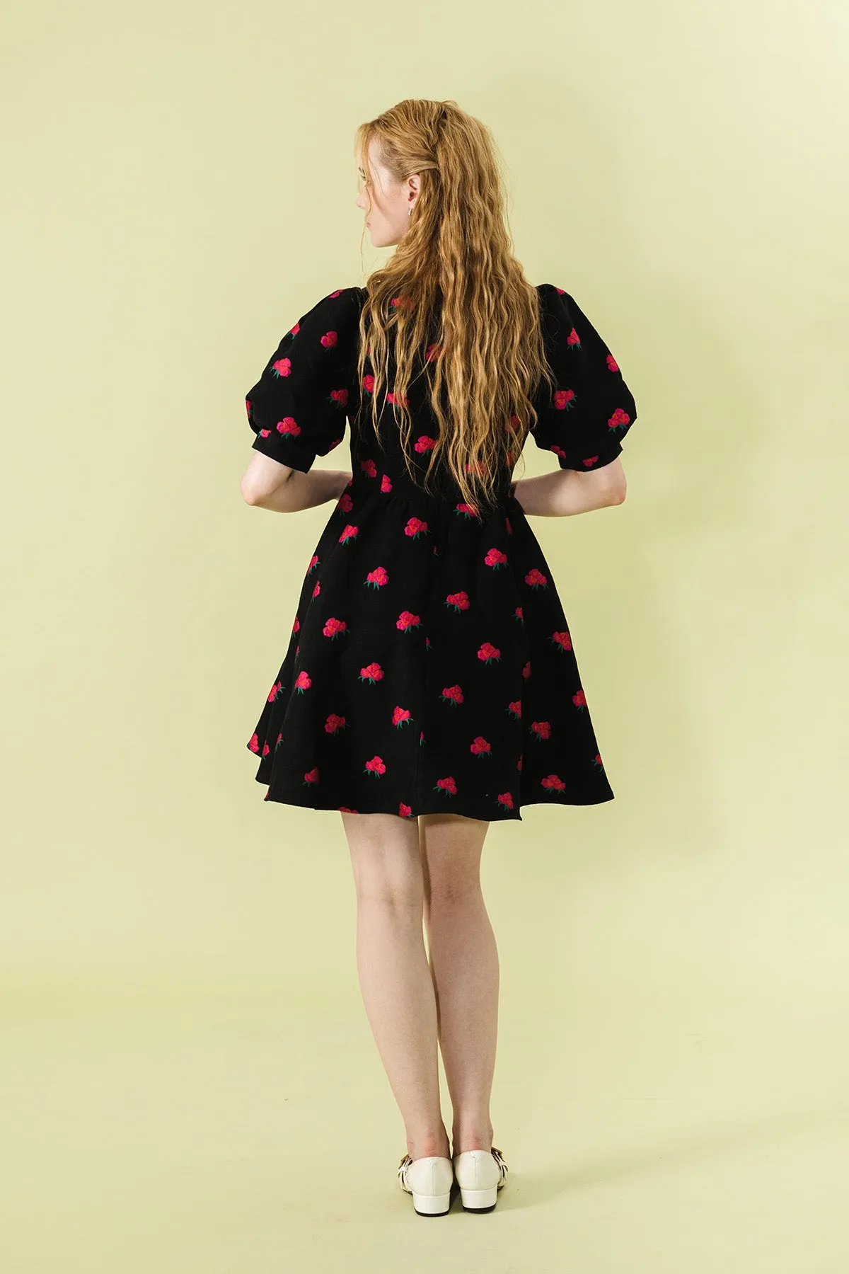 Charmitte Floral Puff Sleeve Short Dress