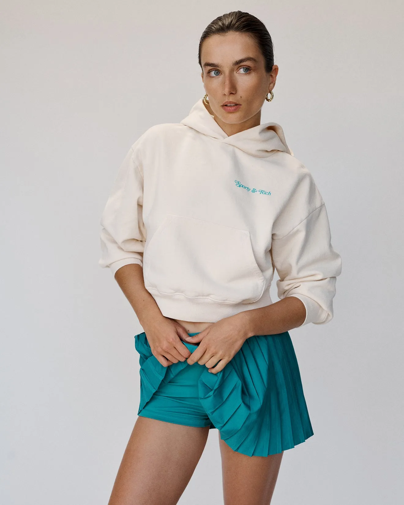 Classic Logo Pleated Tennis Skirt - Teal