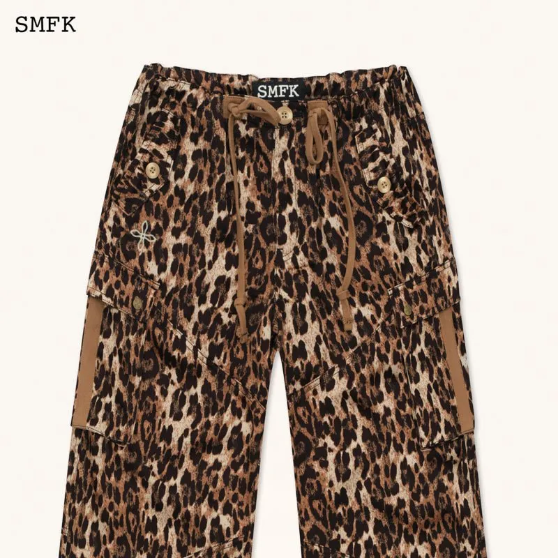 Compass Leopard Satin Vintage Paratrooper Pants