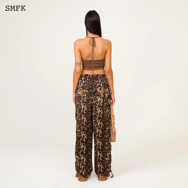 Compass Leopard Satin Vintage Paratrooper Pants
