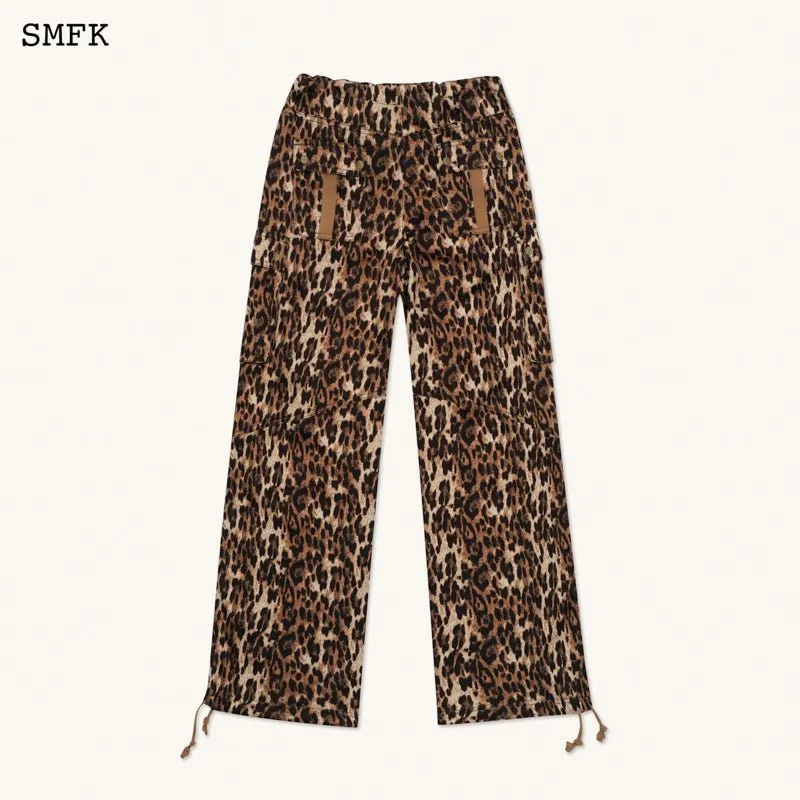 Compass Leopard Satin Vintage Paratrooper Pants