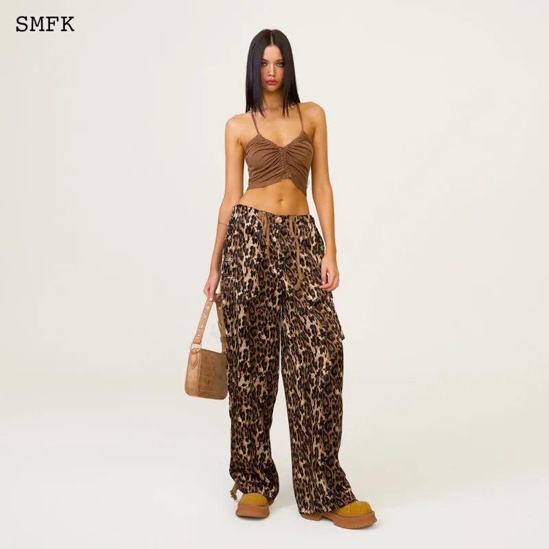 Compass Leopard Satin Vintage Paratrooper Pants