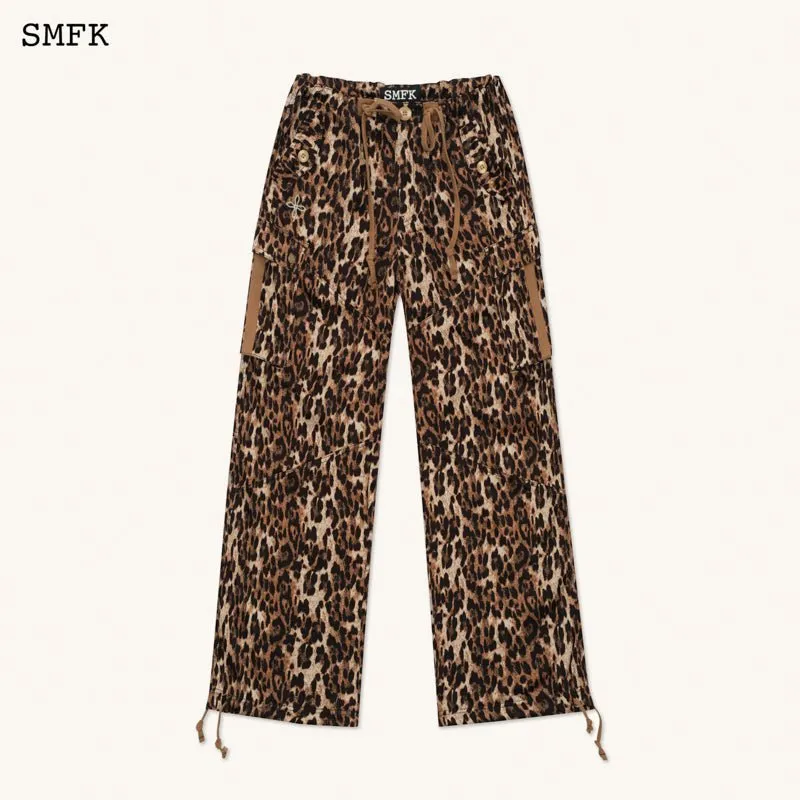 Compass Leopard Satin Vintage Paratrooper Pants