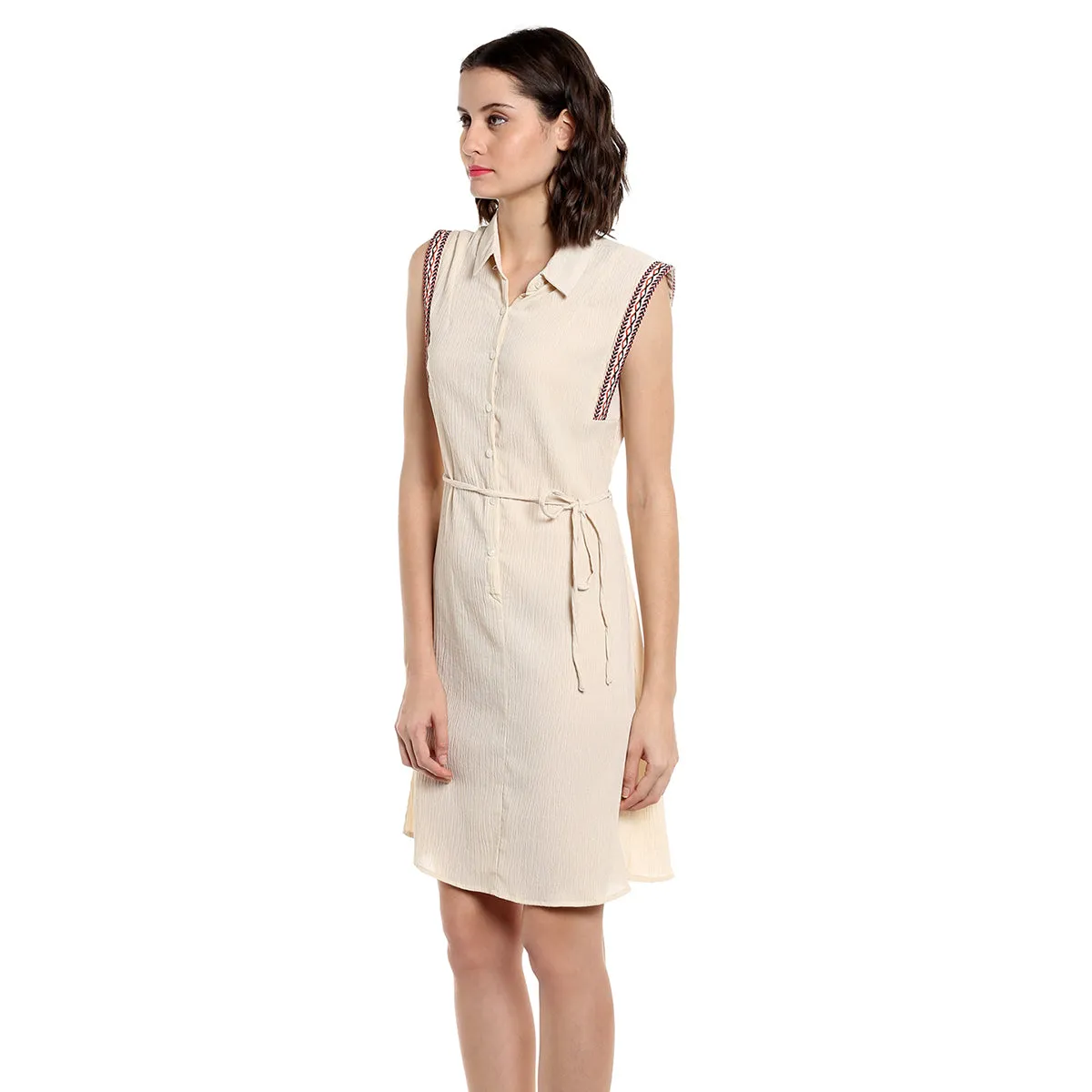Cream Shirt Dress