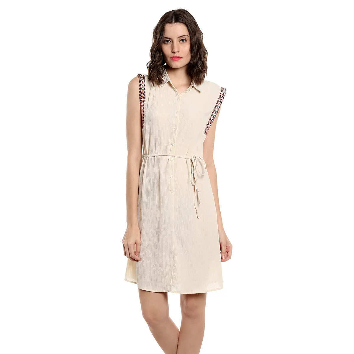 Cream Shirt Dress
