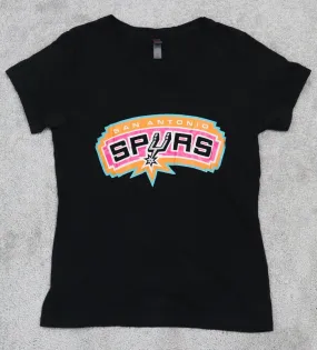 District Made San Antonio Spurs T-Shirt t Youth Girls Small Black Graphic Logo