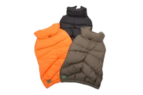 Down Puffer Coat - Orange, Loden & Black