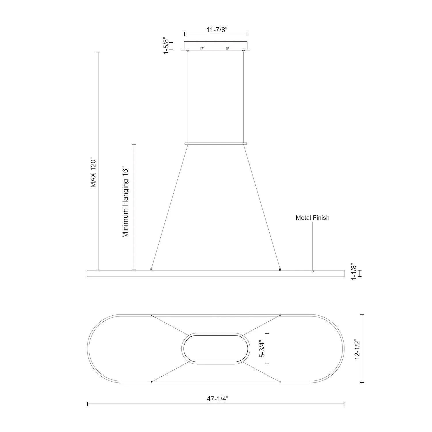 Eerie 47" LED Linear Pendant