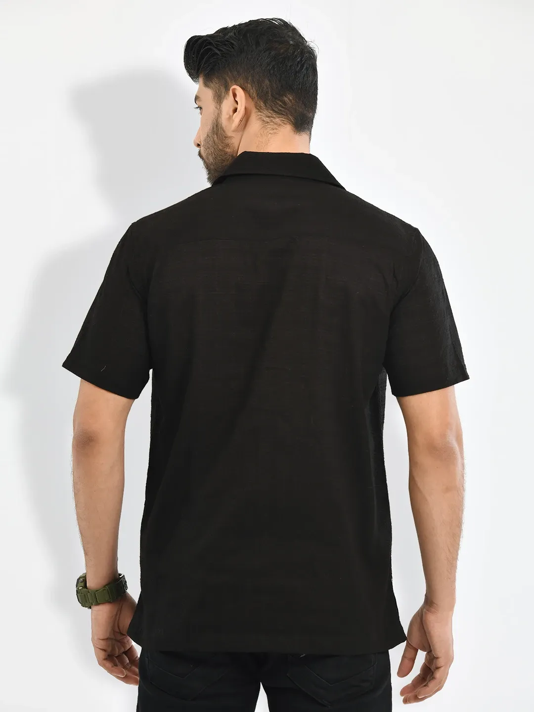 Embroidered Camp Collar Shirt