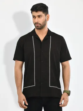 Embroidered Camp Collar Shirt
