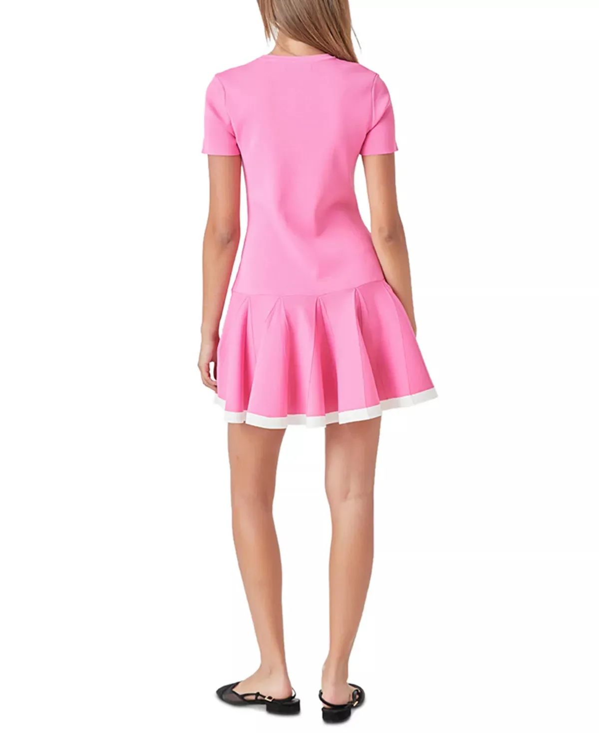 English Factory Women's Pleated-Skirt Drop-Waist Dress  Color Pink Size XL