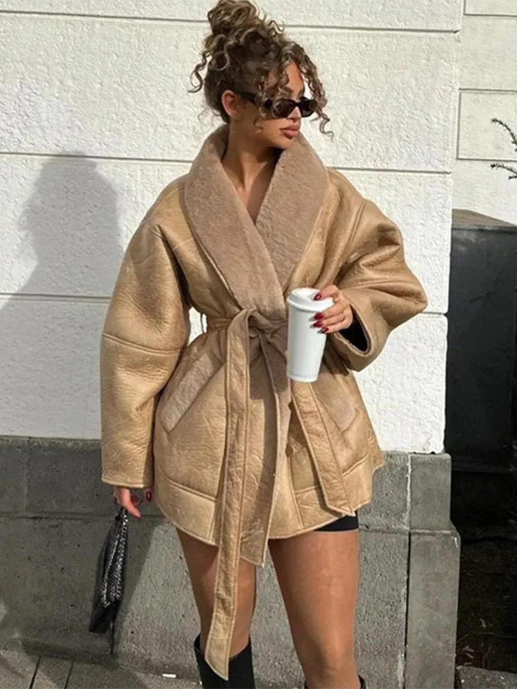 Fashion Lambswool Leather Jacket
