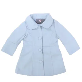 Faux Wool Collared Overcoat Alice Blue