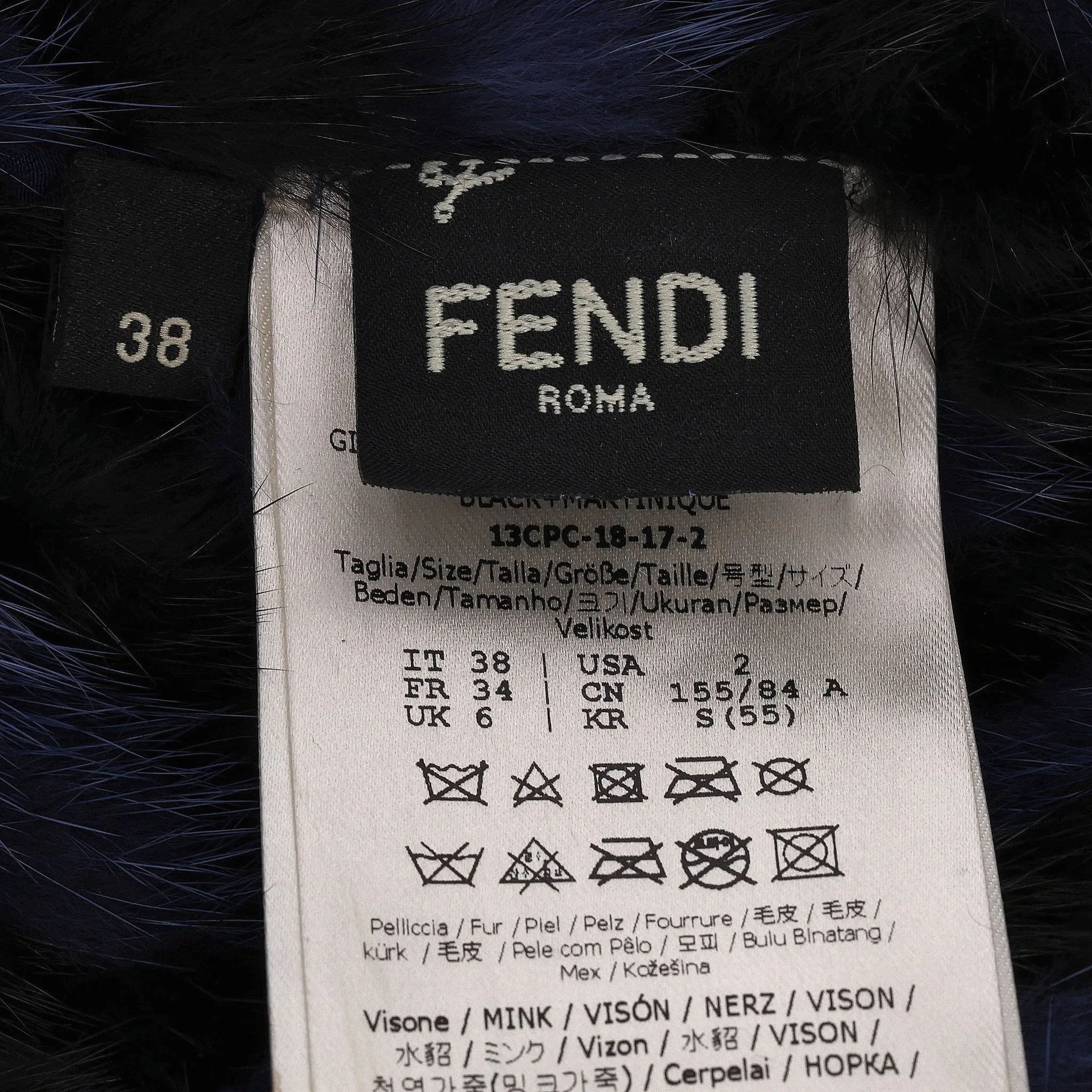 Fendi Chevron Mink Fur Bomber Jacket. Size 38IT