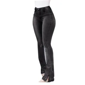 Flare High Waist Ripped Jeans Pocket Pants