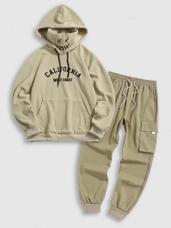 Fleece Mask Hoodie and Cargo Pants
