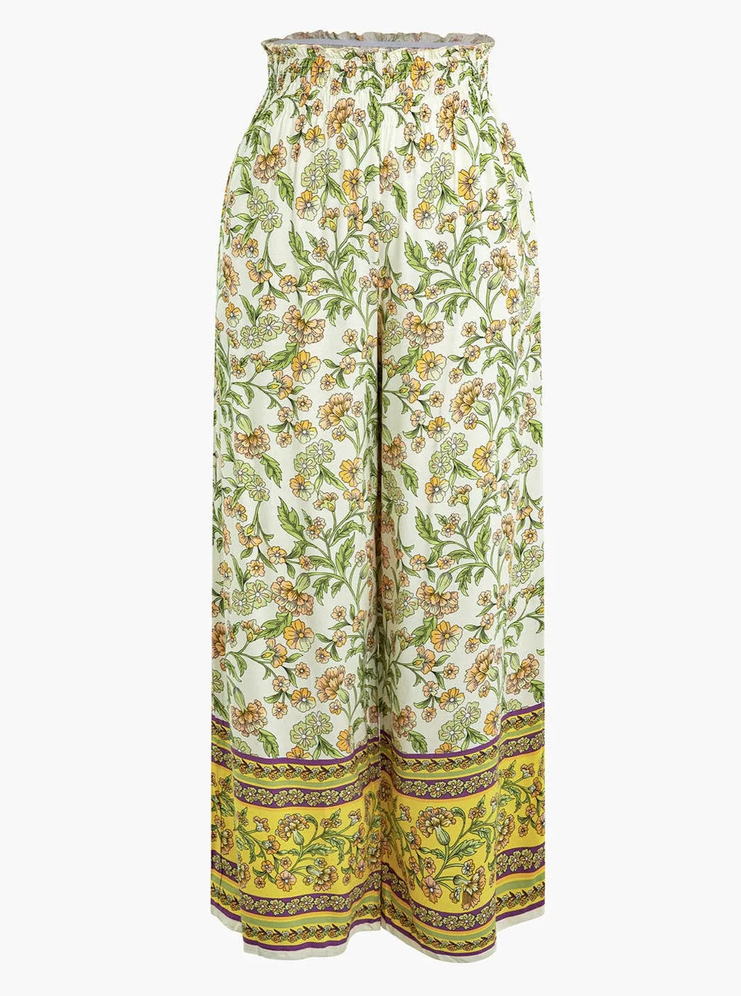 Floral Print High-Waist Wide Leg Pants