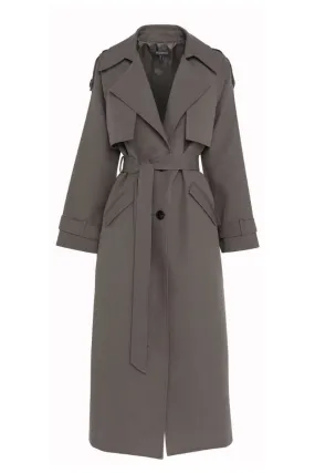 FRANKLIN TRENCH COAT-CHARCOAL