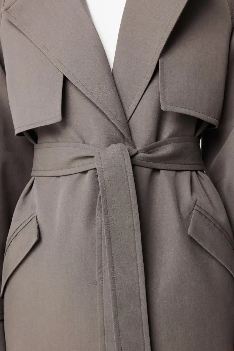 FRANKLIN TRENCH COAT-CHARCOAL