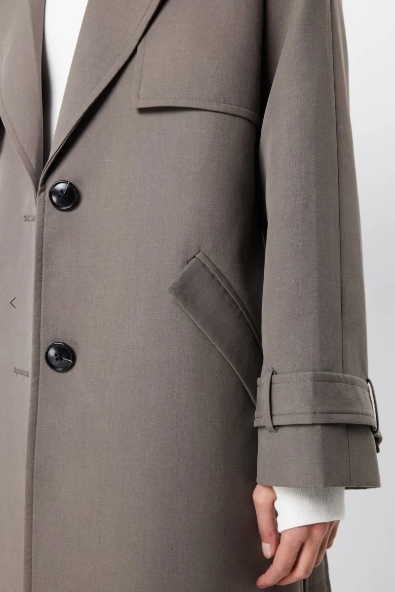 FRANKLIN TRENCH COAT-CHARCOAL
