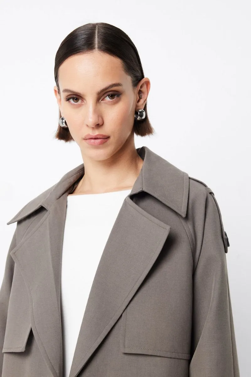 FRANKLIN TRENCH COAT-CHARCOAL