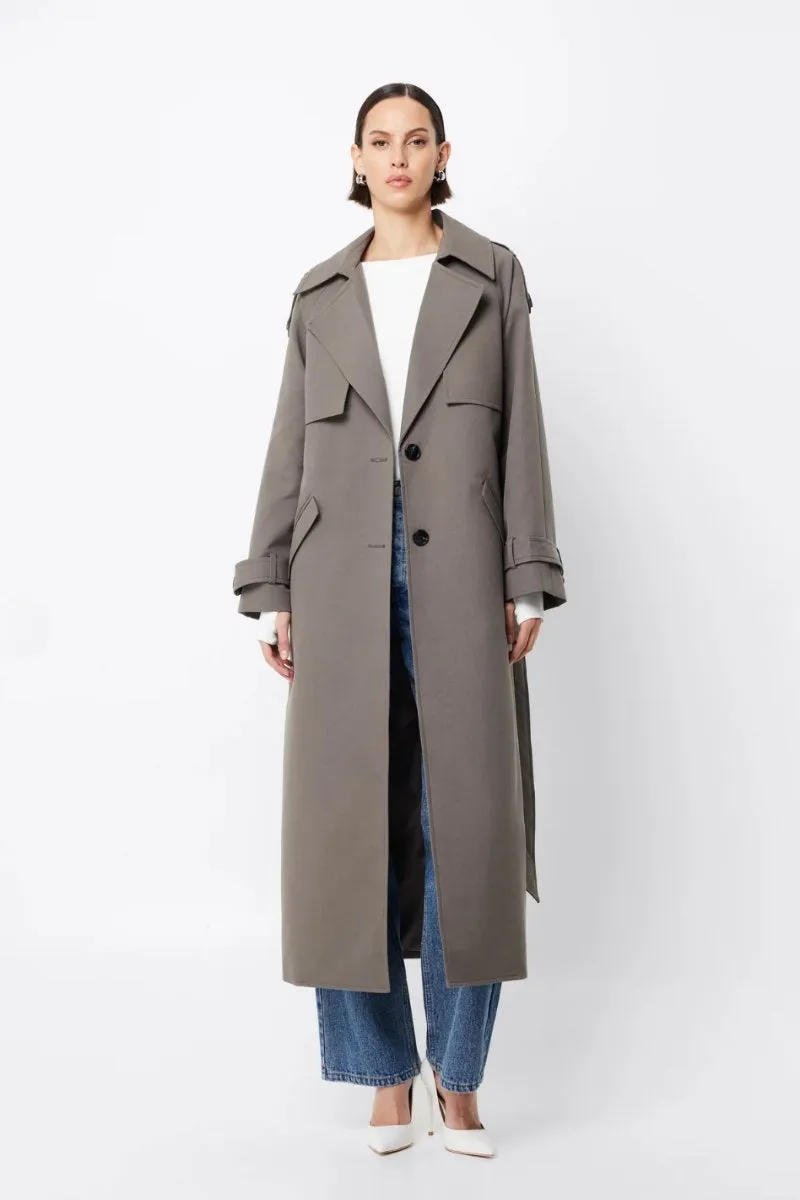 FRANKLIN TRENCH COAT-CHARCOAL
