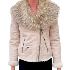 Guess Cream Biker Style Jacket
