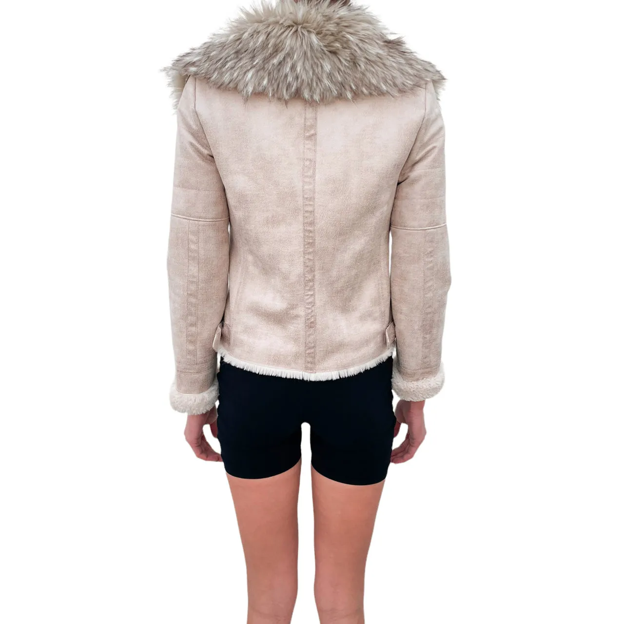 Guess Cream Biker Style Jacket