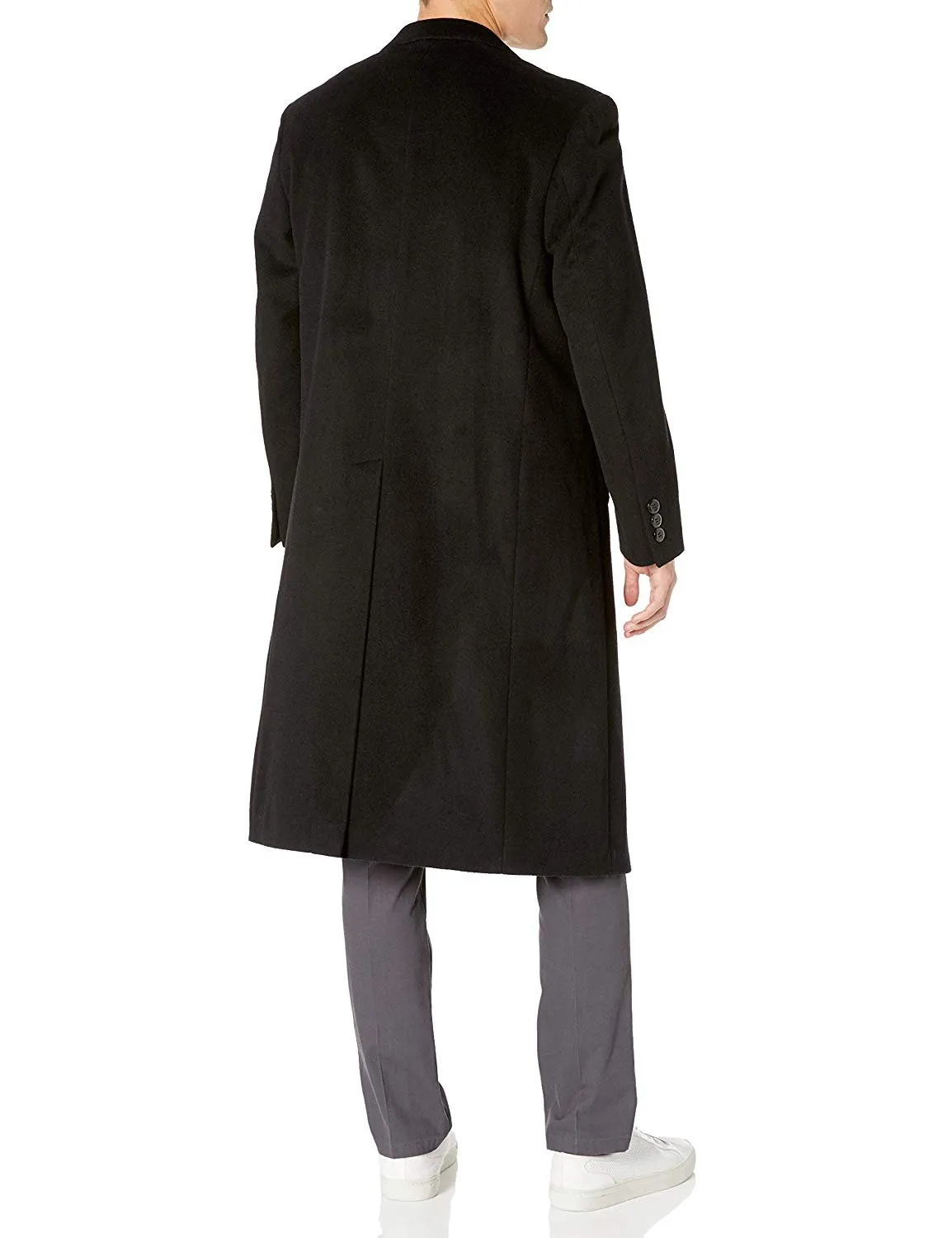 Hart Schaffner Marx Men's Single Breasted Overcoat Luxury Wool Full Length Insulated Topcoat