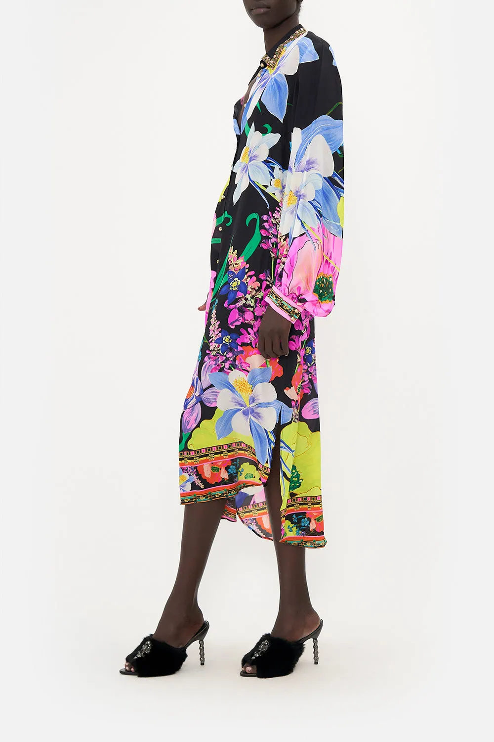 HIGH LOW MIDI SHIRT DRESS AWAY WITH THE FAIRIES