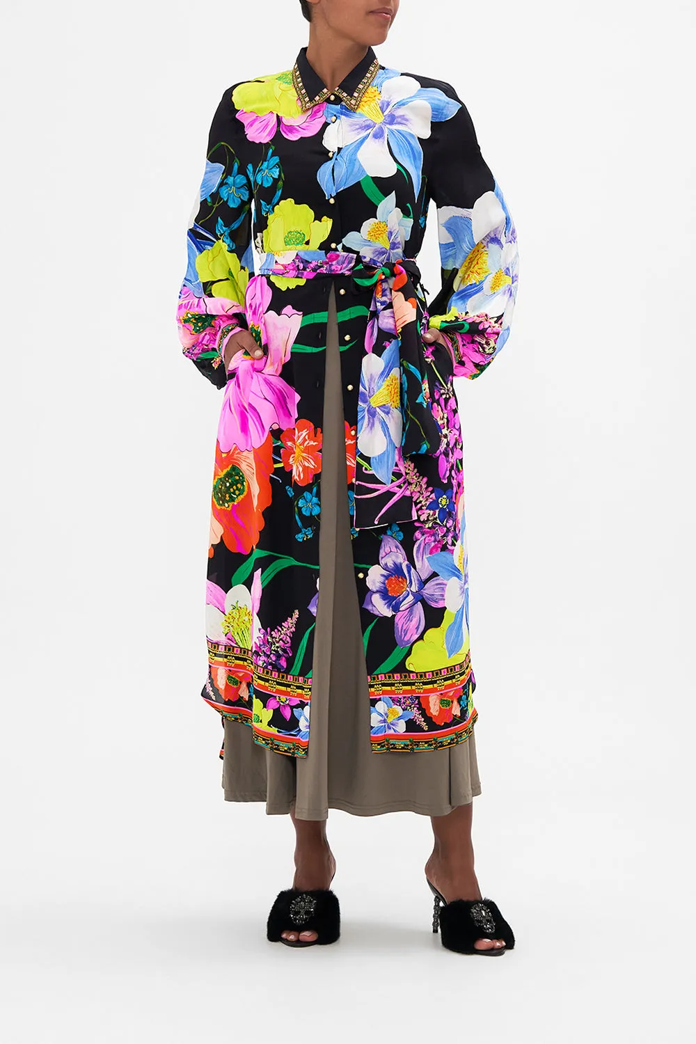 HIGH LOW MIDI SHIRT DRESS AWAY WITH THE FAIRIES