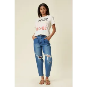High Rise Distressed Slouchy Jeans