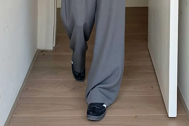 High Rise Plain Loose-Fit Wide-Leg Pants