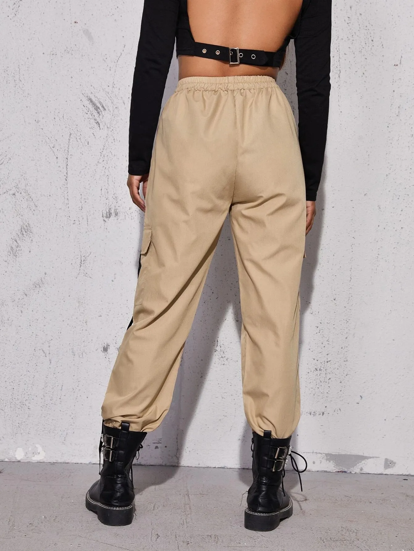 High Waist Cropped Cargo Pant