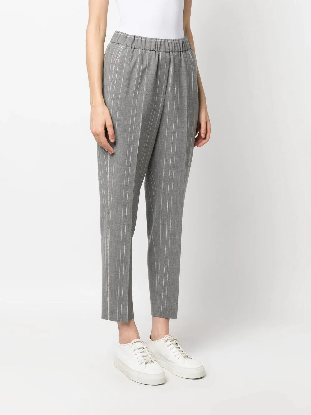 high-waist cropped trousers