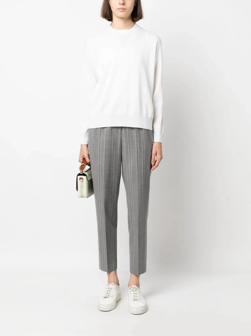high-waist cropped trousers