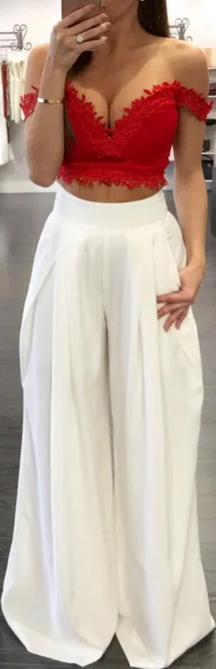 High Waist Draped Design Wide Leg Long Pants